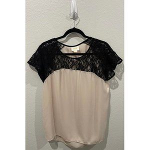 MAEVE Creme Black Lace Blouse
